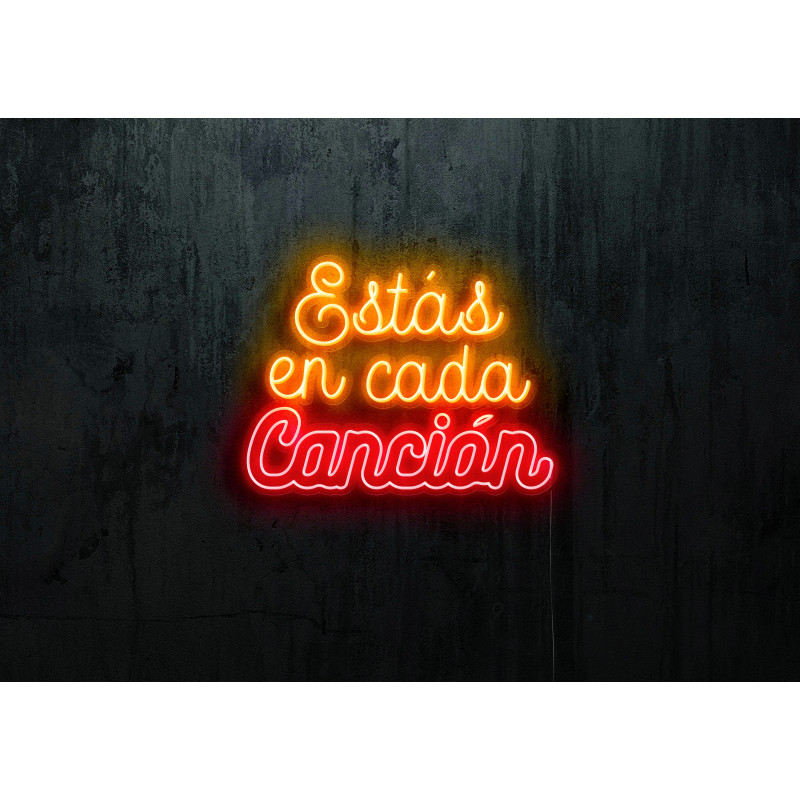 Neón Led "Estás en cada canción"lightsandwires