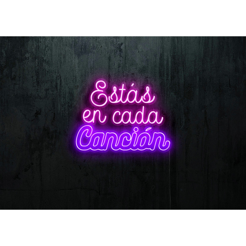 Neón Led "Estás en cada canción"lightsandwires