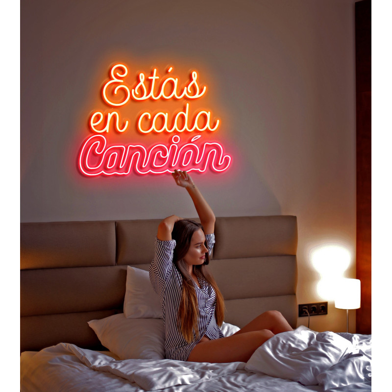 Neón Led "Estás en cada canción"lightsandwires