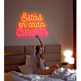 Neón Led "Estás en cada canción"lightsandwires