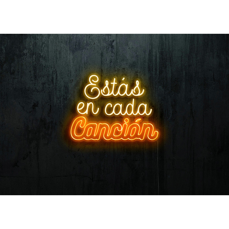 Neón Led "Estás en cada canción"lightsandwires
