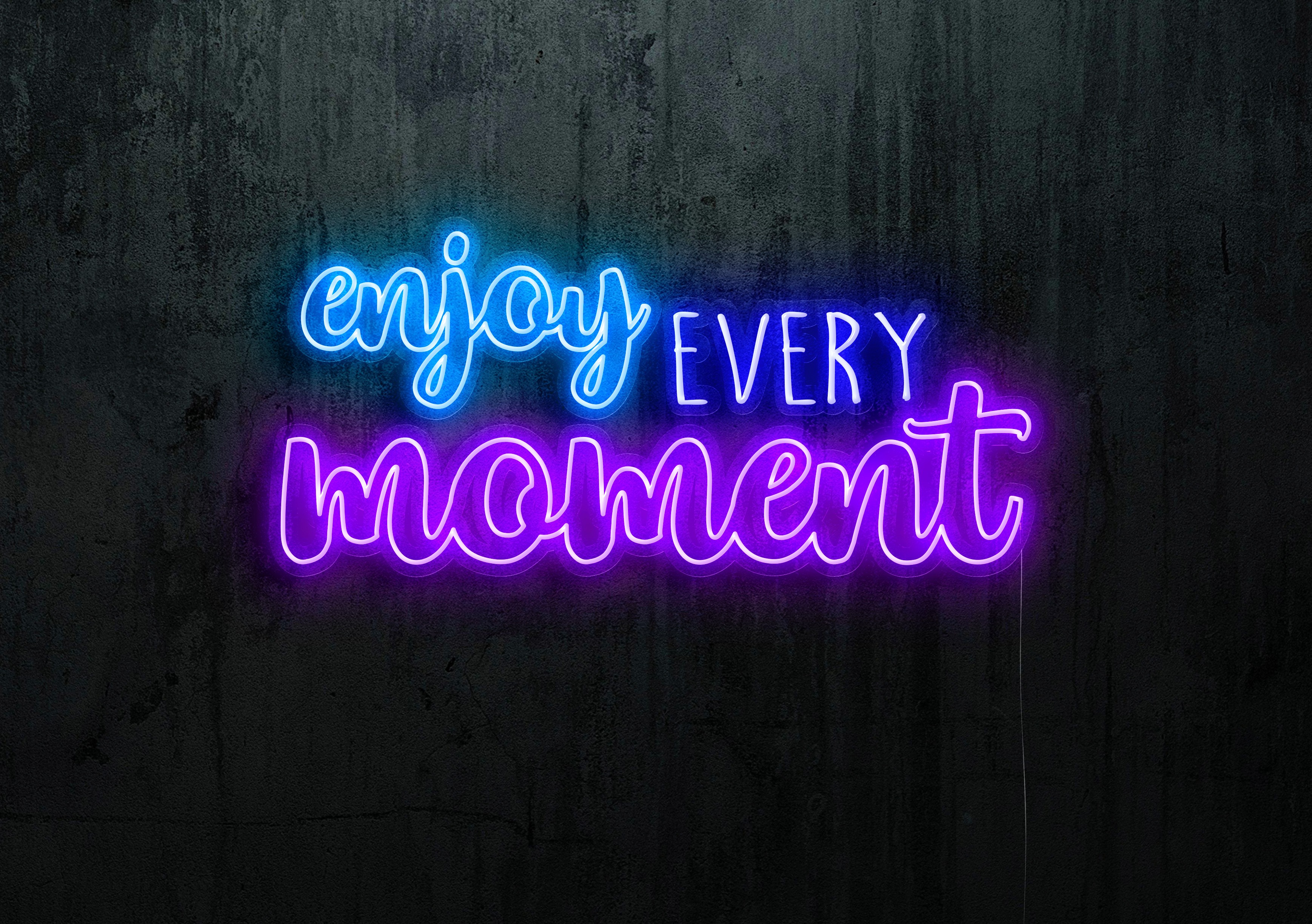 Neón Led "Enjoy every moment"lightsandwires