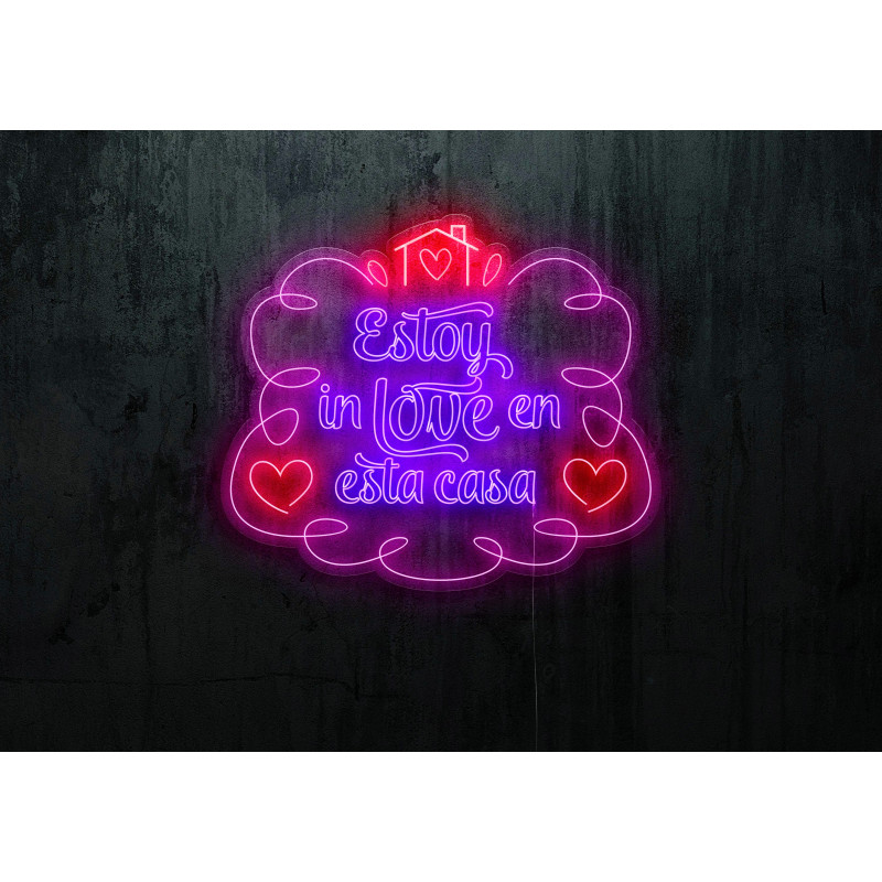 Neón Led "Estoy in love en esta casa"lightsandwires