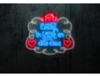 Neón Led "Estoy in love en esta casa"lightsandwires