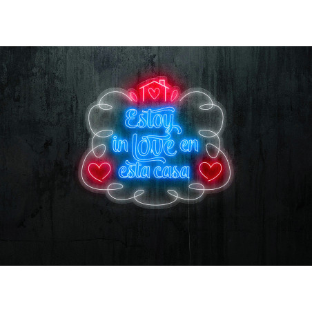 Neón Led "Estoy in love en esta casa"lightsandwires