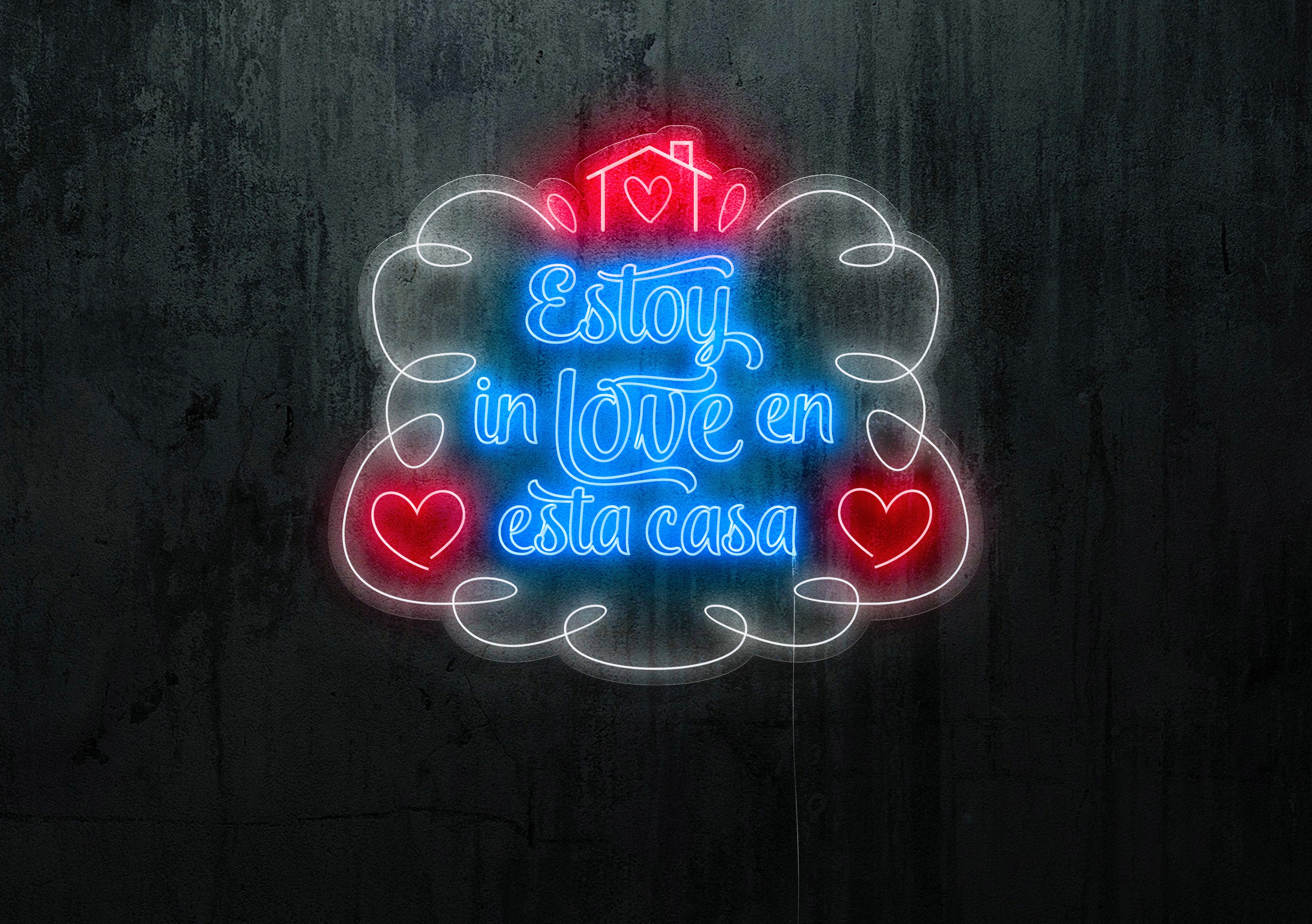 Neón Led "Estoy in love en esta casa"lightsandwires