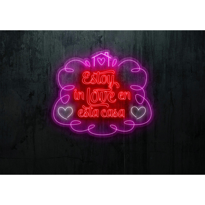 Neón Led "Estoy in love en esta casa"lightsandwires