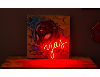 cuadro pintado a mano, superman lightsandwires x customizarte
