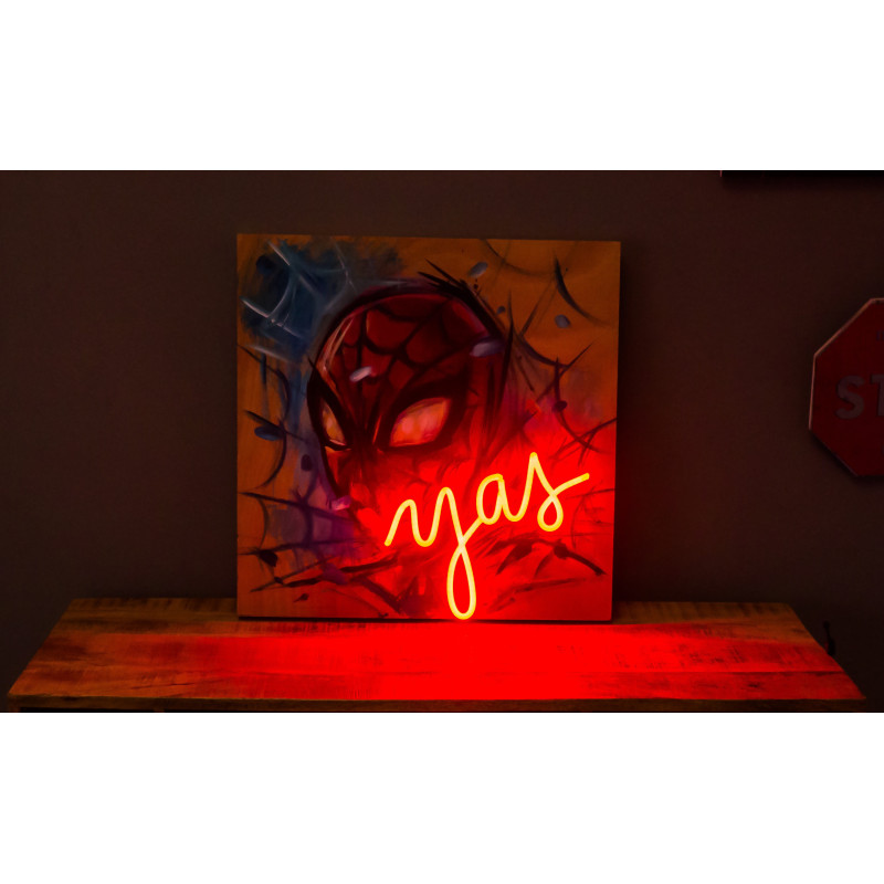 cuadro pintado a mano, superman lightsandwires x customizarte