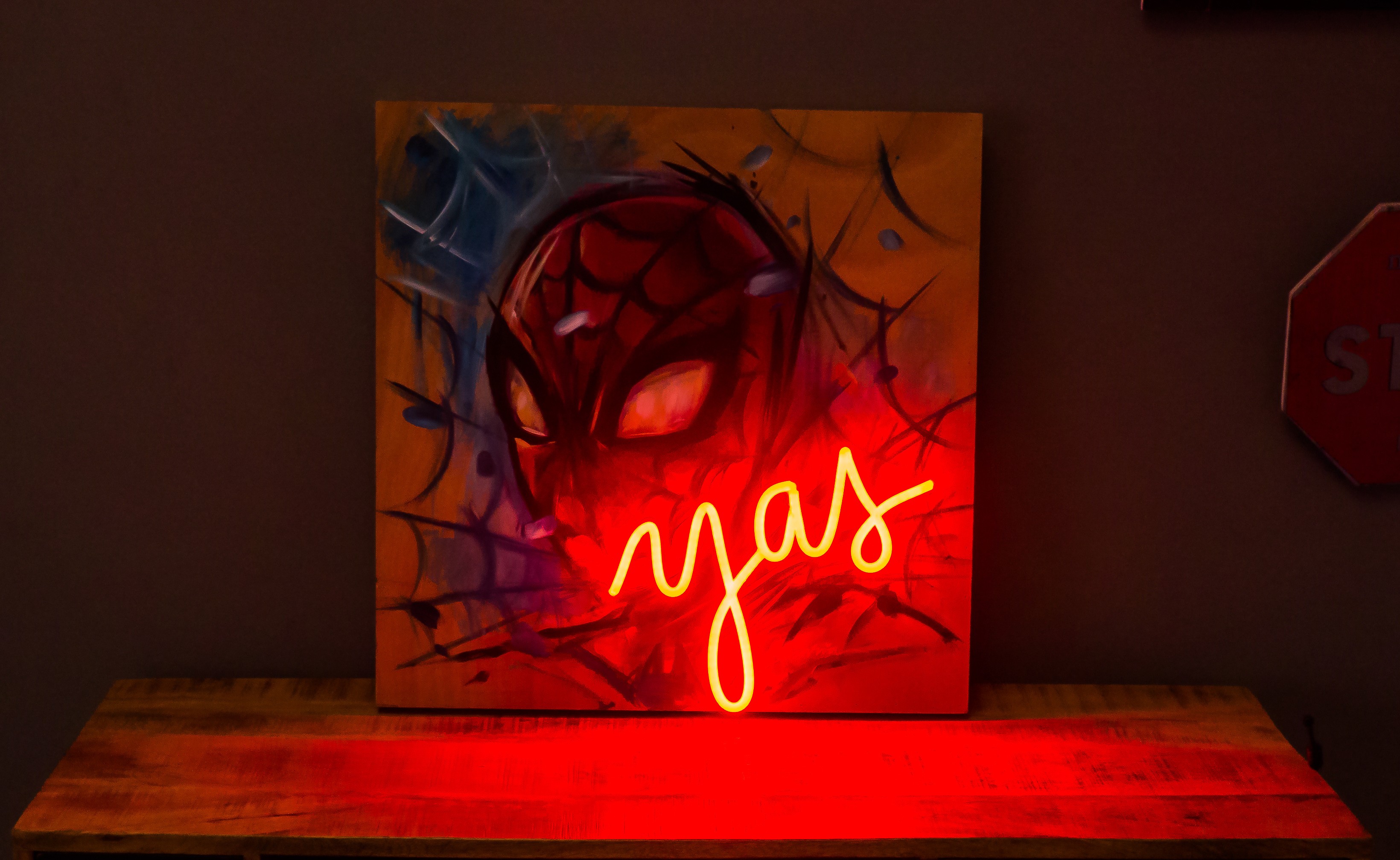 cuadro pintado a mano, superman lightsandwires x customizarte