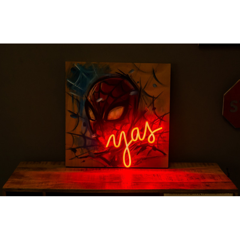cuadro pintado a mano, superman lightsandwires x customizarte