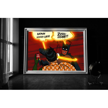 cuadro con vinilo batman, lightsandwires