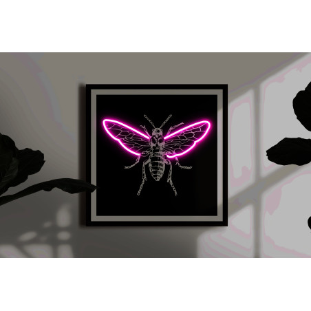 cuadro con vinilo abeja, lightsandwires