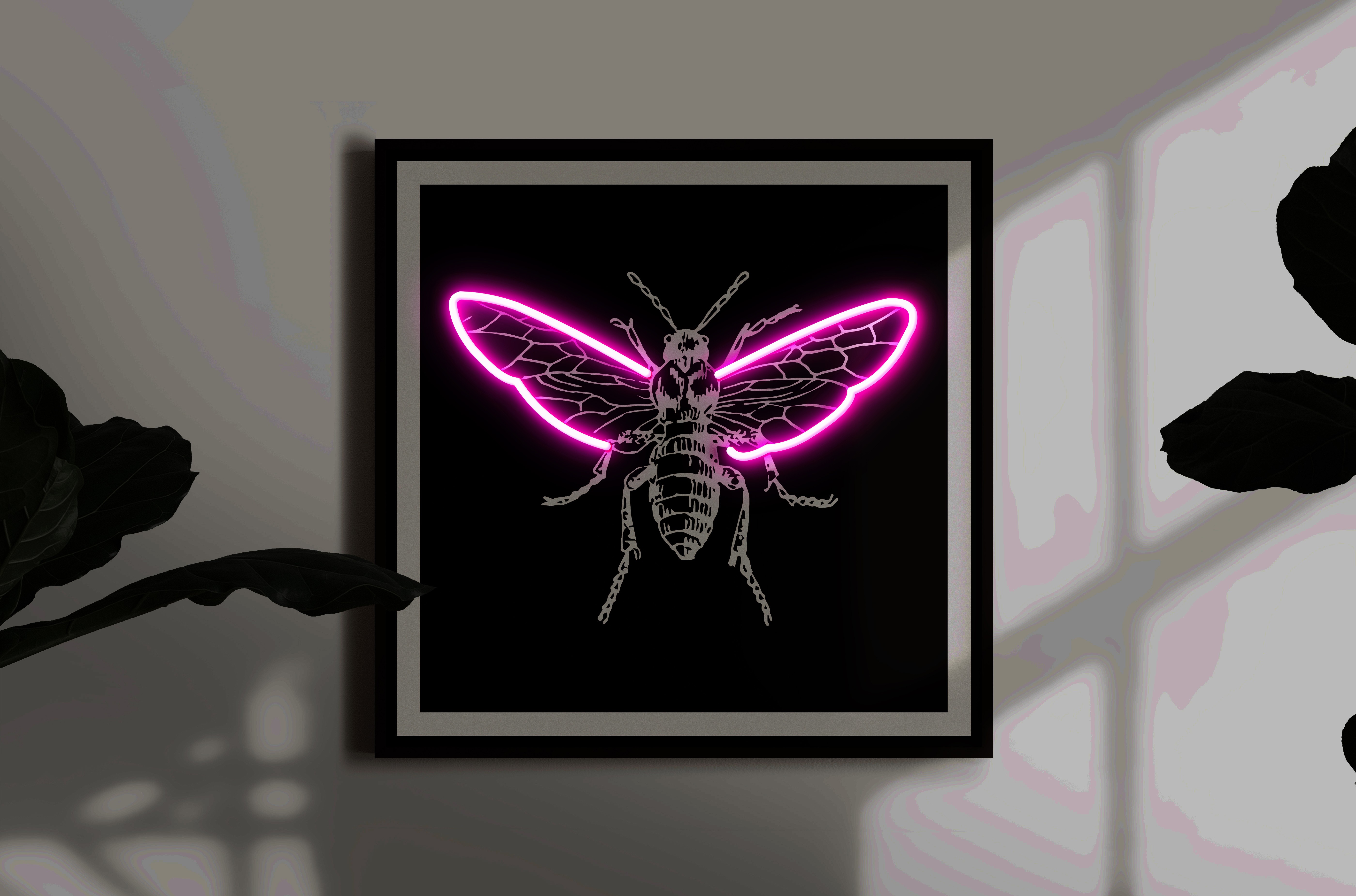 cuadro con vinilo abeja, lightsandwires cuadro con vinilo abeja, lightsandwires