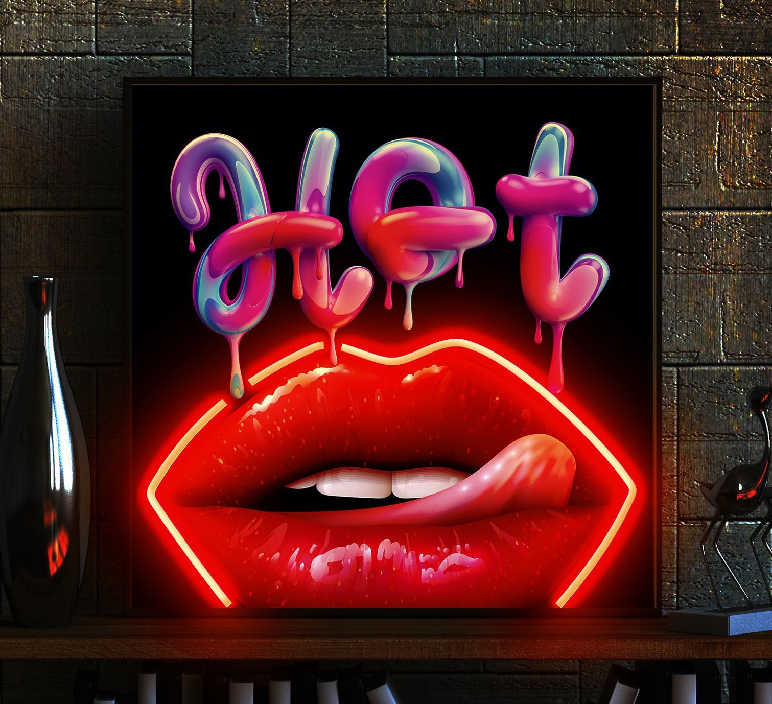 Neon Art , cuadro neon led "Hot" Neon Art , cuadro neon led "Hot"