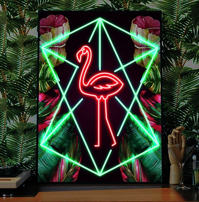 cuadro fabricado en vinilo y neon led, by lightsandwires cuadro fabricado en vinilo y neon led, by lightsandwires
