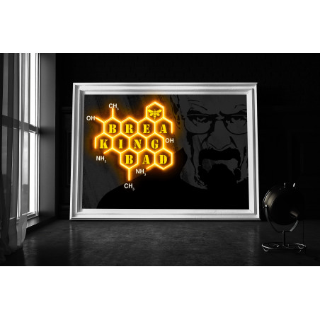 cuadro decorativo en vinilo y neon led, by lightsandwires