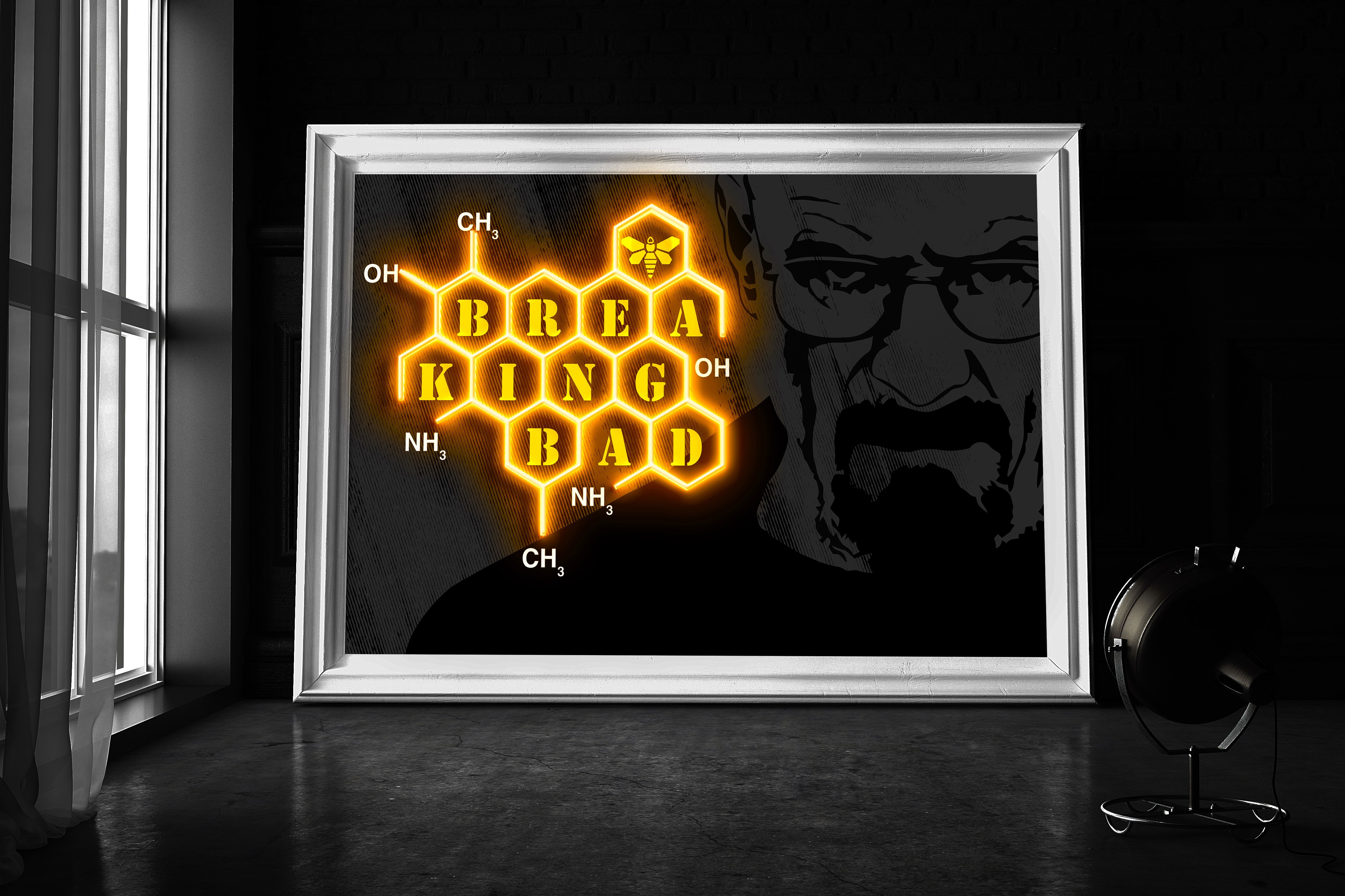 cuadro decorativo en vinilo y neon led, by lightsandwires cuadro decorativo en vinilo y neon led, by lightsandwires