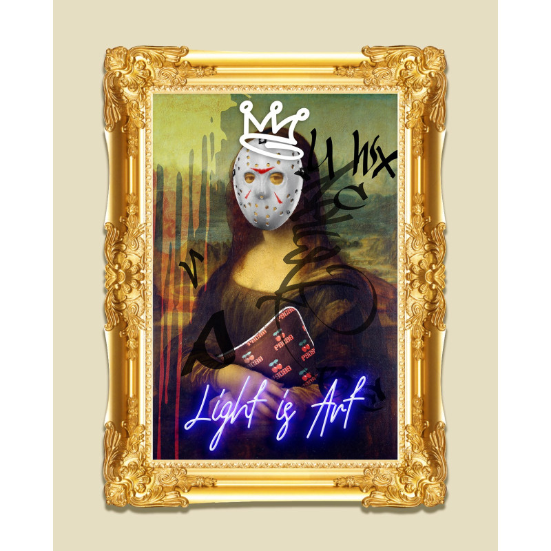 neon art Monna Lisa