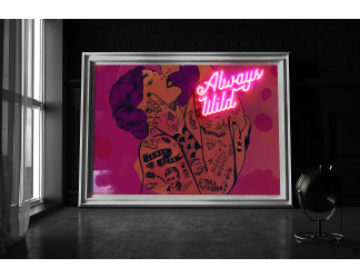 Cuadro decorativo-Neon Art "Siempre Salvajes"