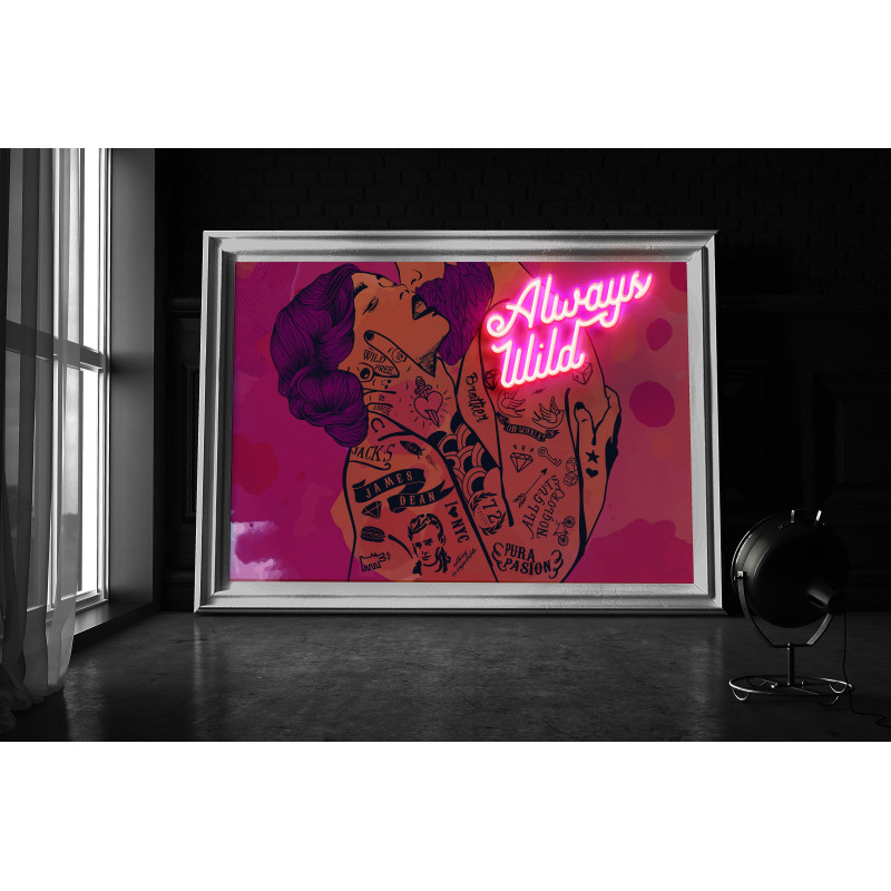 Cuadro decorativo-Neon Art "Siempre Salvajes"