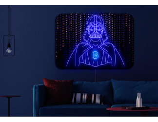 cuadro de vinilo impreso con tira de neon led .