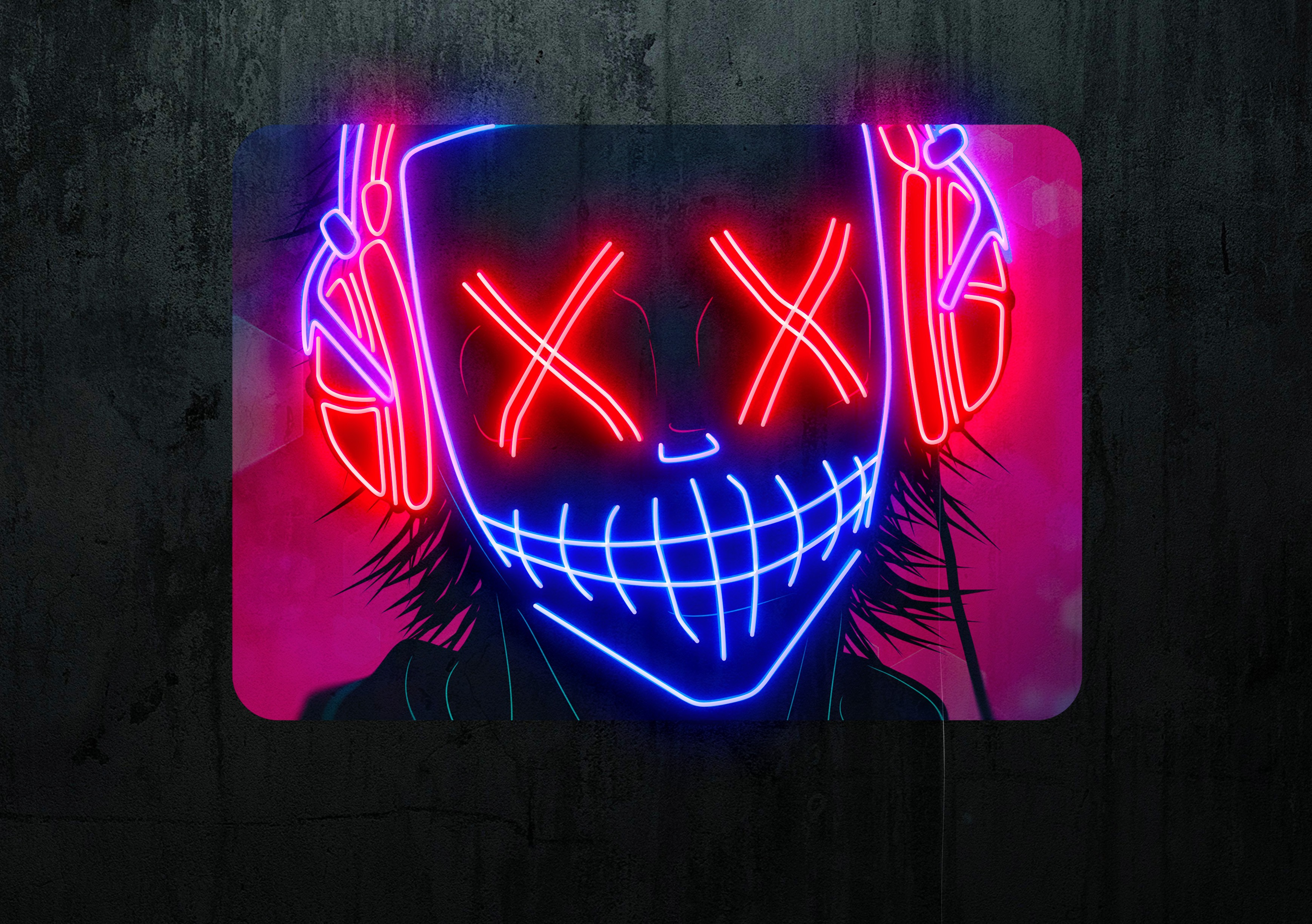Cuadro en vinilo con neon led Cuadro en vinilo con neon led