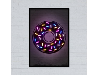 cuadro con vinilo impreso y tira de led flex