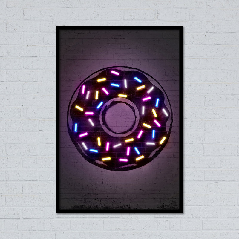 cuadro con vinilo impreso y tira de led flex
