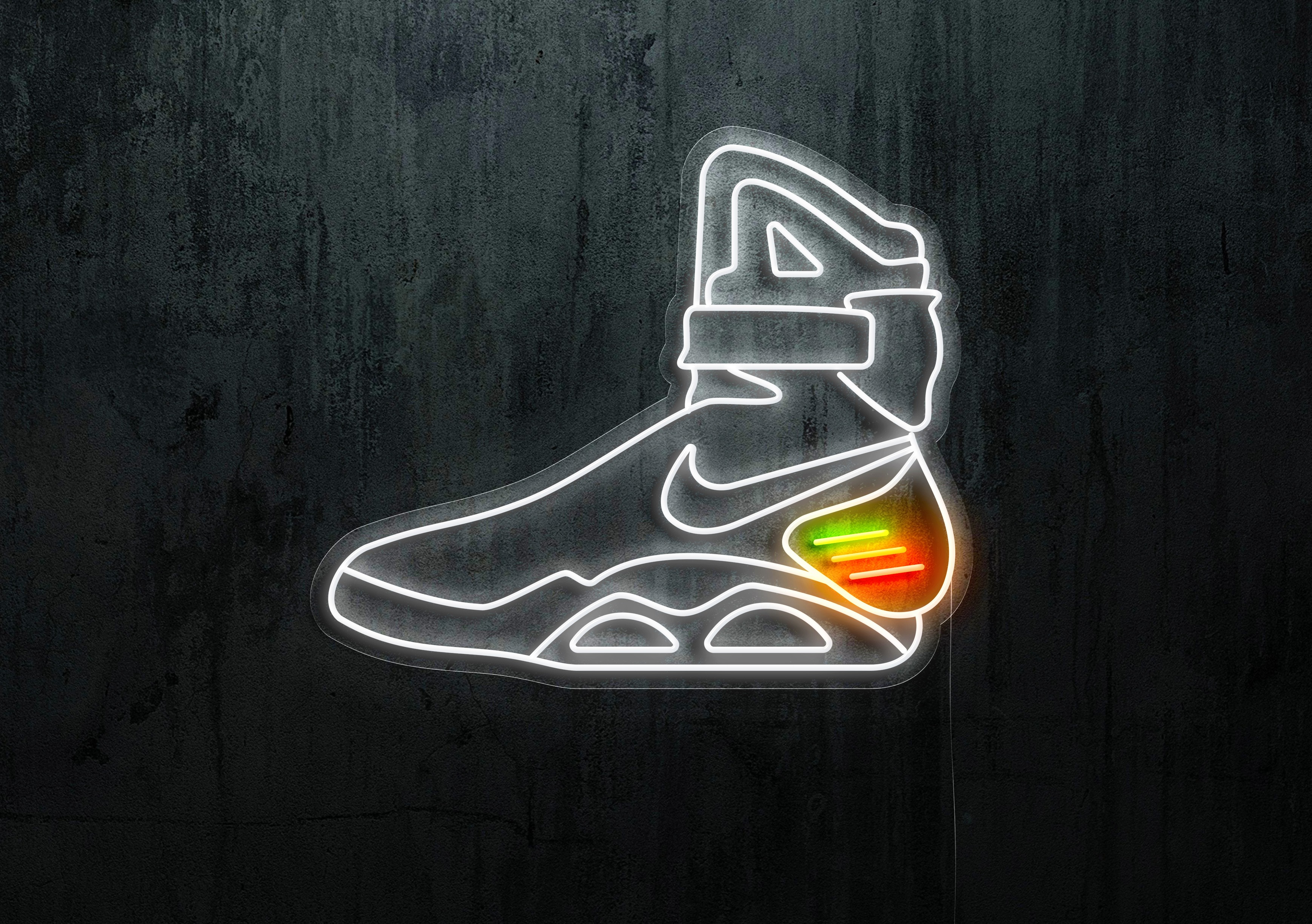 Diseño único de neon led Flex en forma de bota de deporte futurista Diseño único de neon led Flex en forma de bota de deporte futurista