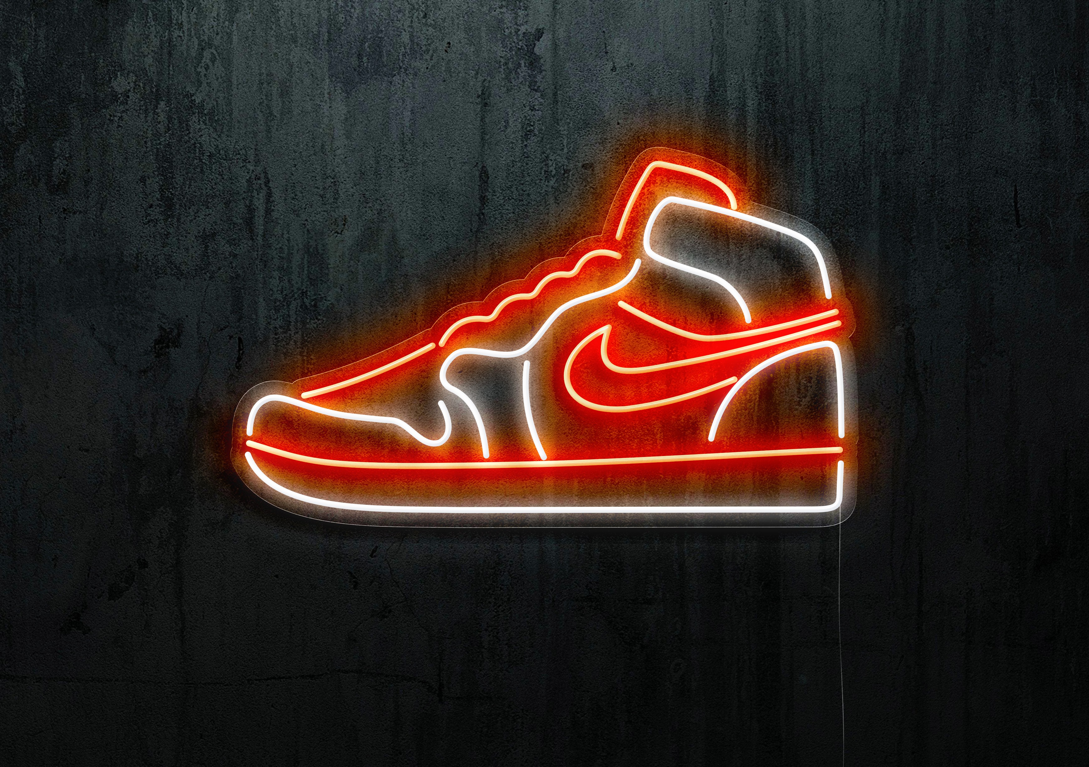 neon led en forma de bota Nike con base metacrilato neon led en forma de bota Nike con base metacrilato