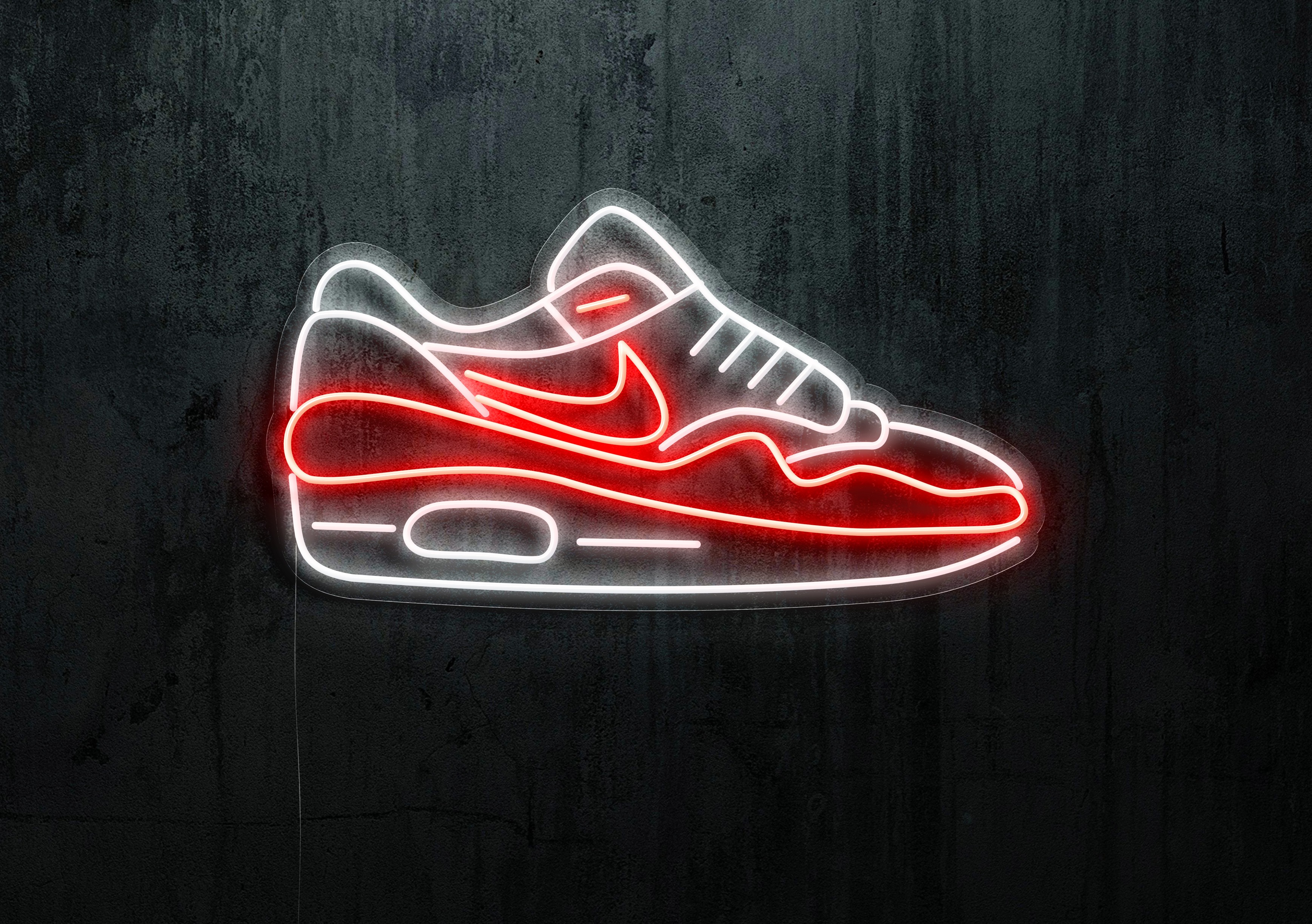 Neón led con forma de zapatilla de deporte en varios colores
