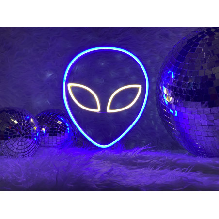 lampara de neon led flex con base de metacrilato