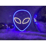 lampara de neon led flex con base de metacrilato
