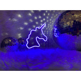 Lampaneón unicornio con base de metacrilato