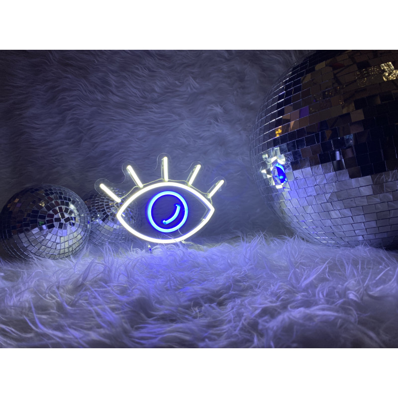 Lampara de neón led ojo con pestañas