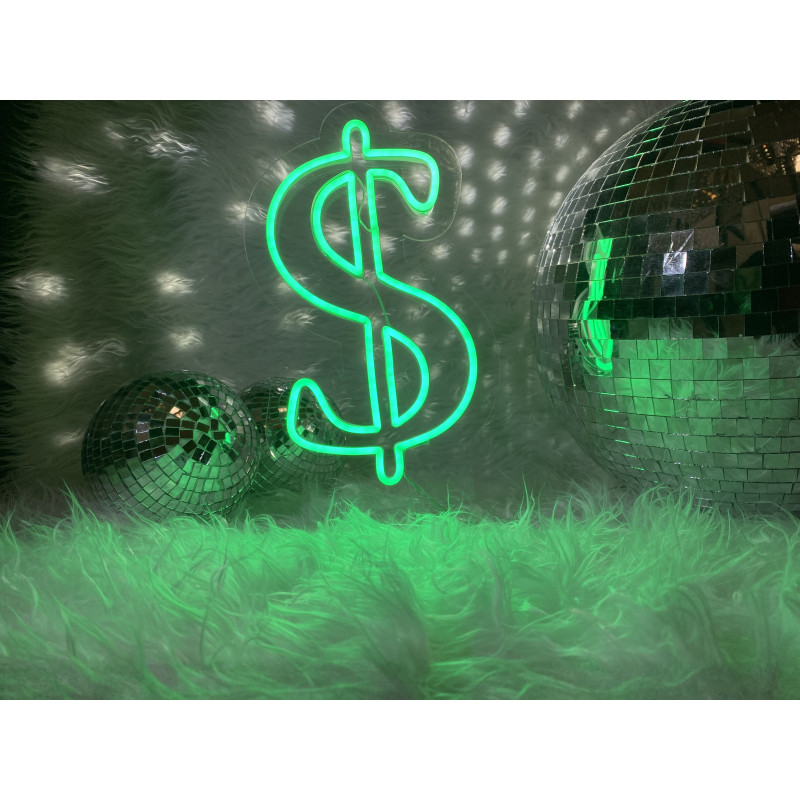 lampara de neon led Flex con base metacrilato