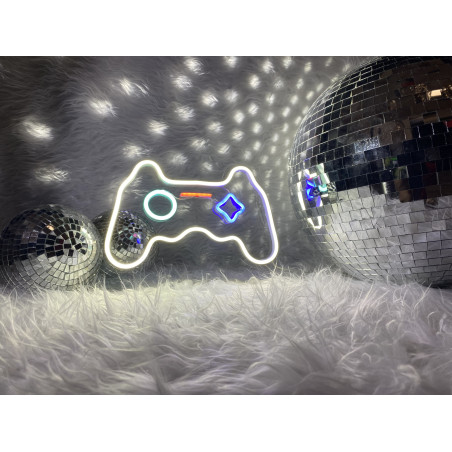 Lampara de neon led con forma de mando play station