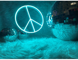 Lampara de neon led símbolo de la paz