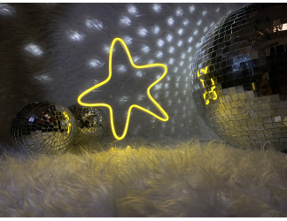 lampara de neon led Flex con forma de estrella de Mario Bross