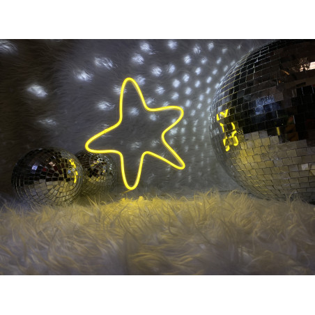 lampara de neon led Flex con forma de estrella de Mario Bross