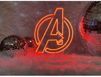 lampara de neon led con base metacrilato