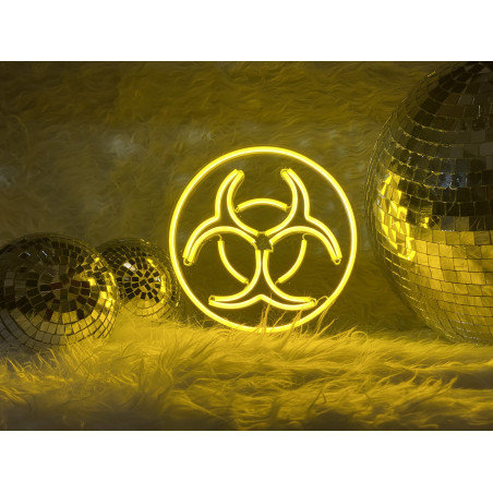 LAMPARA DE NEON LED CON BASE METACRILATO CON FORMA TOXIC