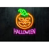 lampara neon led Flex calabaza con base