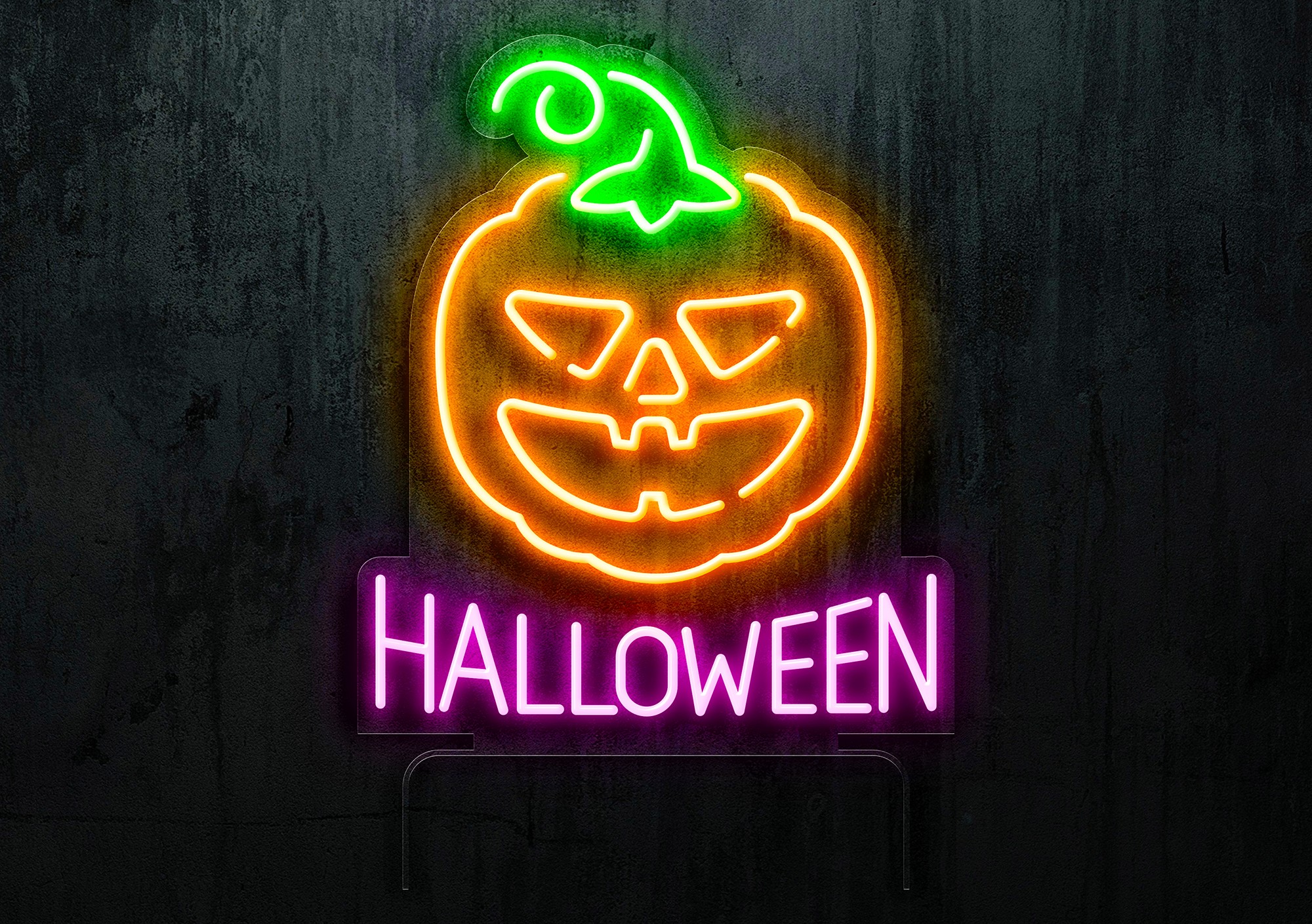 lampara neon led Flex calabaza con base lampara neon led Flex calabaza con base