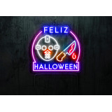lampara de neon led flex con base de metacrilato