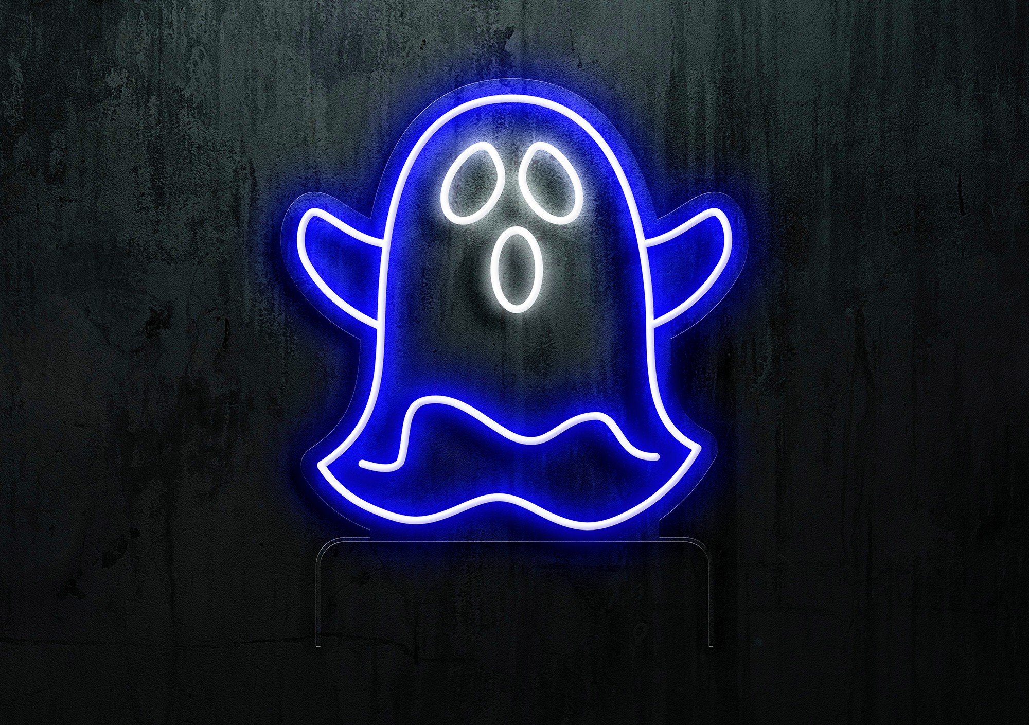 Lampara con forma de fantasma y base de metacrilato Lampara con forma de fantasma y base de metacrilato