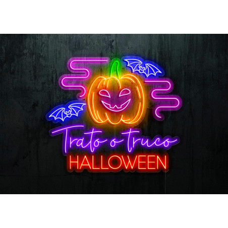 Neon led para colgar en pared con metacrilato bordeado
