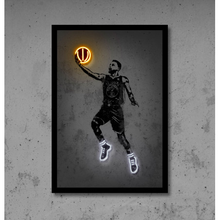 cuadro con vinilo y neon led flex