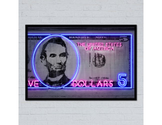 Cuadro con base de metacrilato y vinilo impreso con detalles en neon
